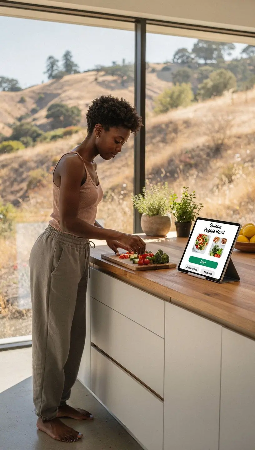 Calm workspace with minimal digital tools for detox