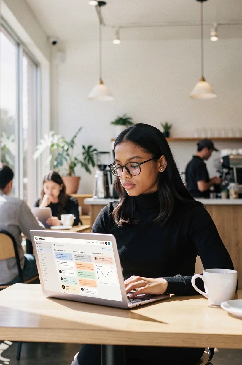 Organized digital files on a minimalist desktop.